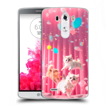 Силиконовый чехол на LG G3 (Dual-LTE) с принтом милые котики