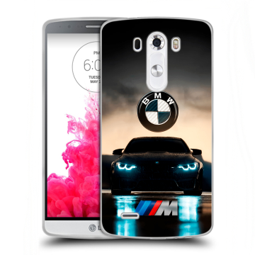 Силиконовый чехол на LG G3 (Dual-LTE) с принтом БМВ BMW Силиконовый чехол на LG G3 (Dual-LTE) с принтом БМВ BMW