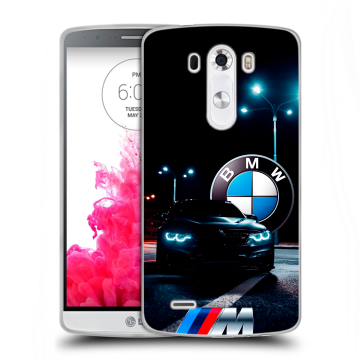 Силиконовый чехол на LG G3 (Dual-LTE) с принтом БМВ BMW Силиконовый чехол на LG G3 (Dual-LTE) с принтом БМВ BMW