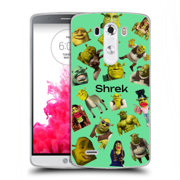 Силиконовый чехол на LG G3 (Dual-LTE) с принтом Шрек Shrek