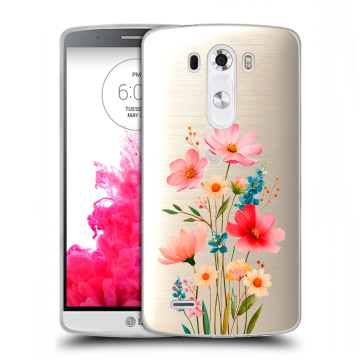 Силиконовый чехол на LG G3 (Dual-LTE) с принтом Цветы