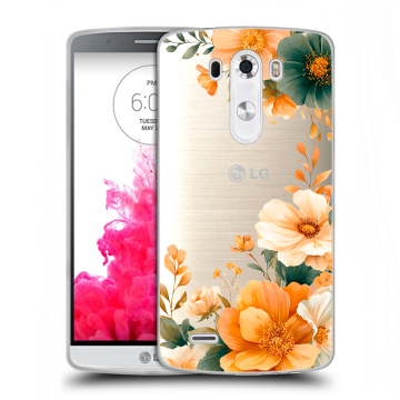 Силиконовый чехол на LG G3 (Dual-LTE) с принтом Цветы принт