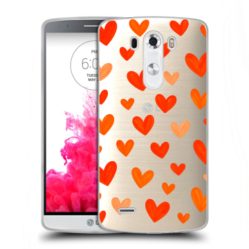 Силиконовый чехол на LG G3 (Dual-LTE) с принтом Сердечки