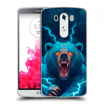 Силиконовый чехол на LG G3 (Dual-LTE) с принтом Медведь