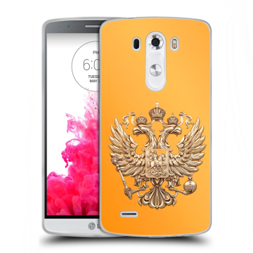 Силиконовый чехол на LG G3 (Dual-LTE) с принтом Герб Флаг России