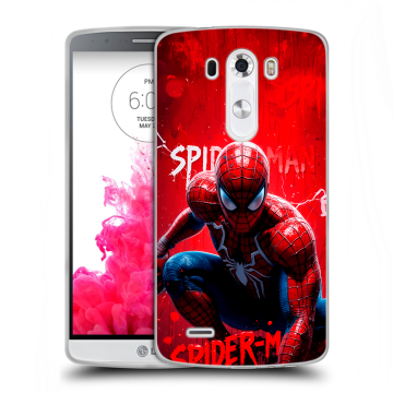 Силиконовый чехол на LG G3 (Dual-LTE) с принтом Spiderman Человек паук Силиконовый чехол на LG G3 (Dual-LTE) с принтом Spiderman Человек паук