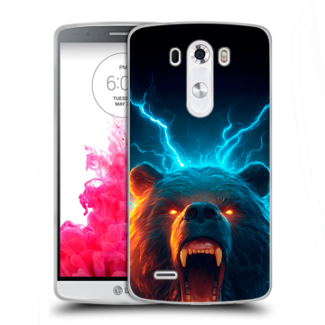 Силиконовый чехол на LG G3 (Dual-LTE) с принтом Медведь