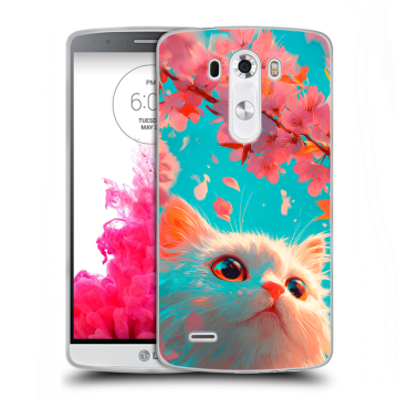 Силиконовый чехол на LG G3 (Dual-LTE) с принтом Красивый кот