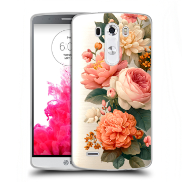 Силиконовый чехол на LG G3 (Dual-LTE) с принтом цветы