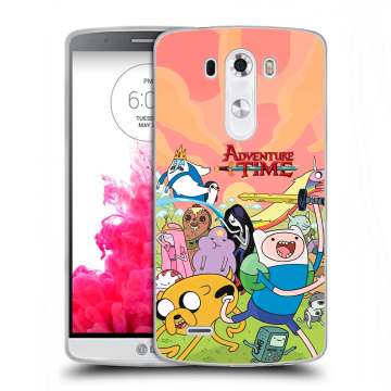 Силиконовый чехол на LG G3 (Dual-LTE) с принтом Adventure time Время приключений