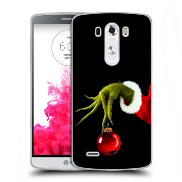 Силиконовый чехол на LG G3 (Dual-LTE) с принтом Новый год Гринч