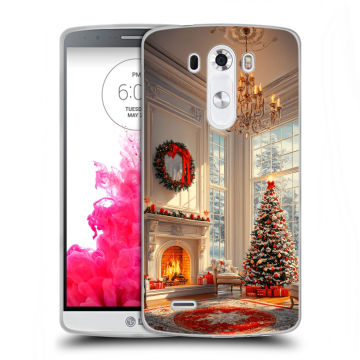 Силиконовый чехол на LG G3 (Dual-LTE) с принтом Новый год