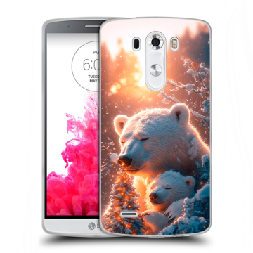 Силиконовый чехол на LG G3 (Dual-LTE) с принтом Новый год