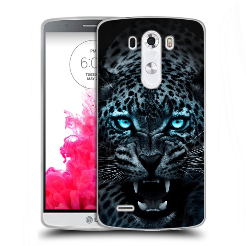 Пластиковый чехол на LG G3 (Dual-LTE) с принтом Темный леопард Пластиковый чехол на LG G3 (Dual-LTE) с принтом Темный леопард