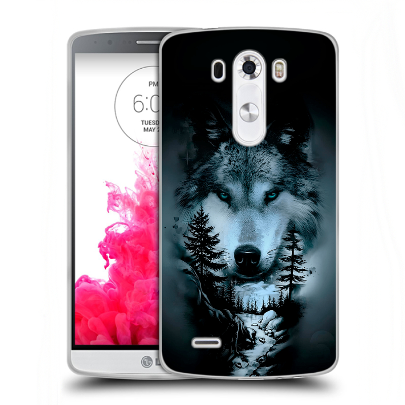 Пластиковый чехол на LG G3 (Dual-LTE) с принтом Лесной волк Пластиковый чехол на LG G3 (Dual-LTE) с принтом Лесной волк