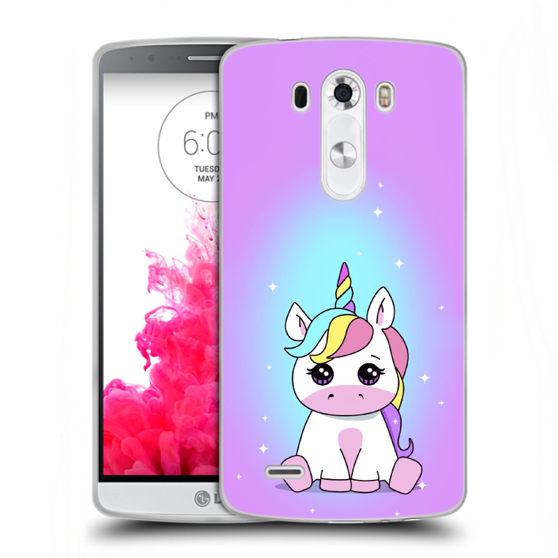 Пластиковый чехол на LG G3 (Dual-LTE) с принтом Единорог Пластиковый чехол на LG G3 (Dual-LTE) с принтом Единорог