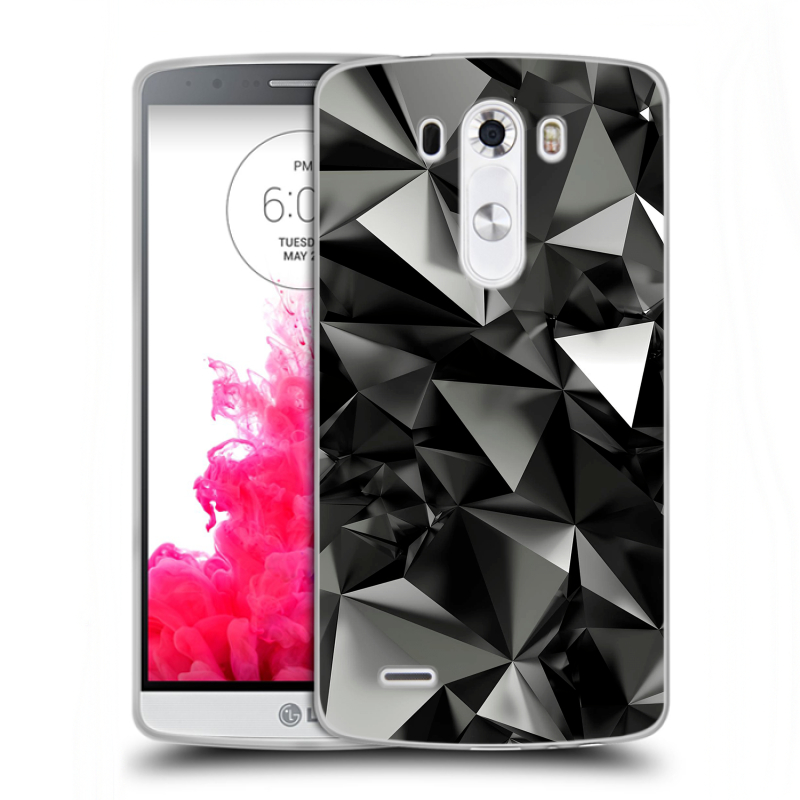 Пластиковый чехол на LG G3 (Dual-LTE) с принтом Черные кристаллы Пластиковый чехол на LG G3 (Dual-LTE) с принтом Черные кристаллы
