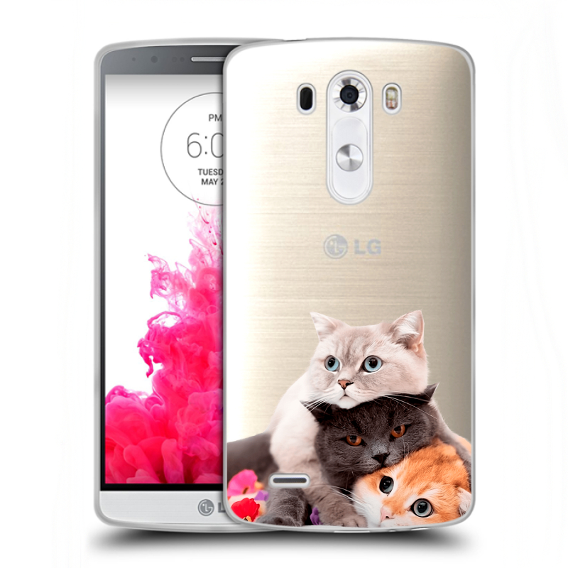 Силиконовый чехол на LG G3 с принтом Кошки Силиконовый чехол на LG G3 с принтом Кошки