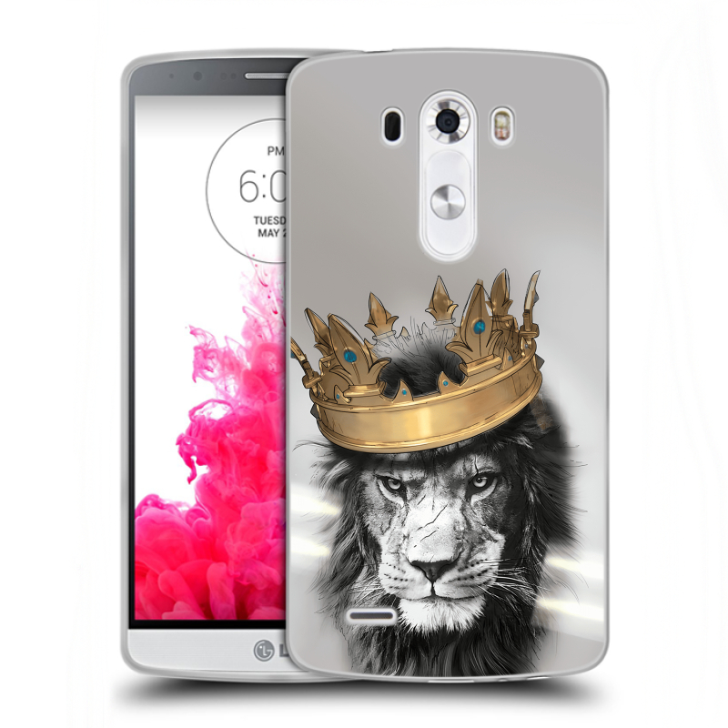 Силиконовый чехол на LG G3 (Dual-LTE) с принтом Лев с короной Силиконовый чехол на LG G3 (Dual-LTE) с принтом Лев с короной