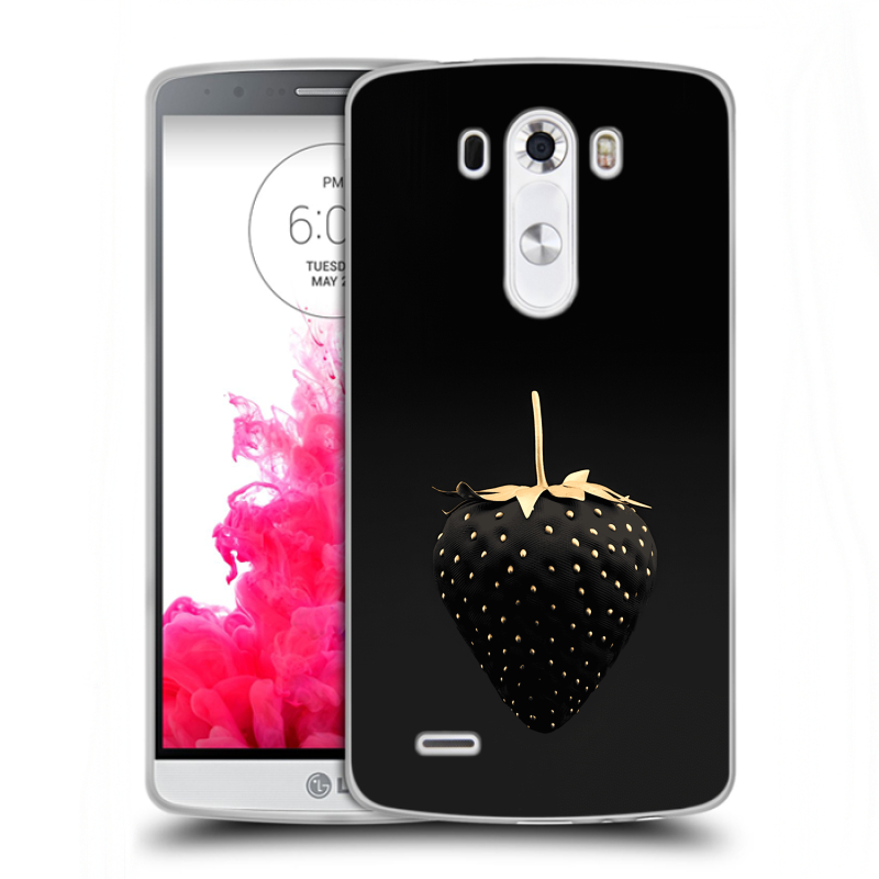 Силиконовый чехол на LG G3 (Dual-LTE) с принтом Черная клубника Силиконовый чехол на LG G3 (Dual-LTE) с принтом Черная клубника