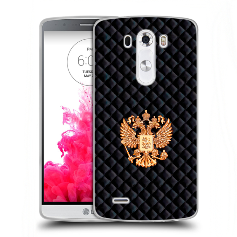 Силиконовый чехол на LG G3 (Dual-LTE) с принтом Герб России принт Силиконовый чехол на LG G3 (Dual-LTE) с принтом Герб России принт