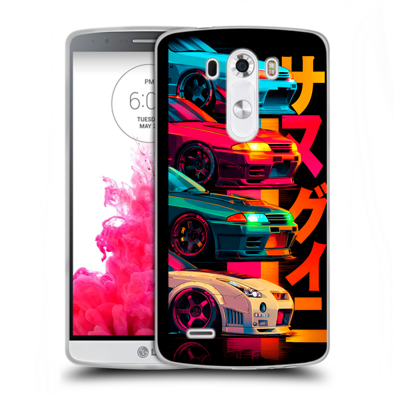 Пластиковый чехол на LG G3 (Dual-LTE) с принтом Гоночные машины Пластиковый чехол на LG G3 (Dual-LTE) с принтом Гоночные машины