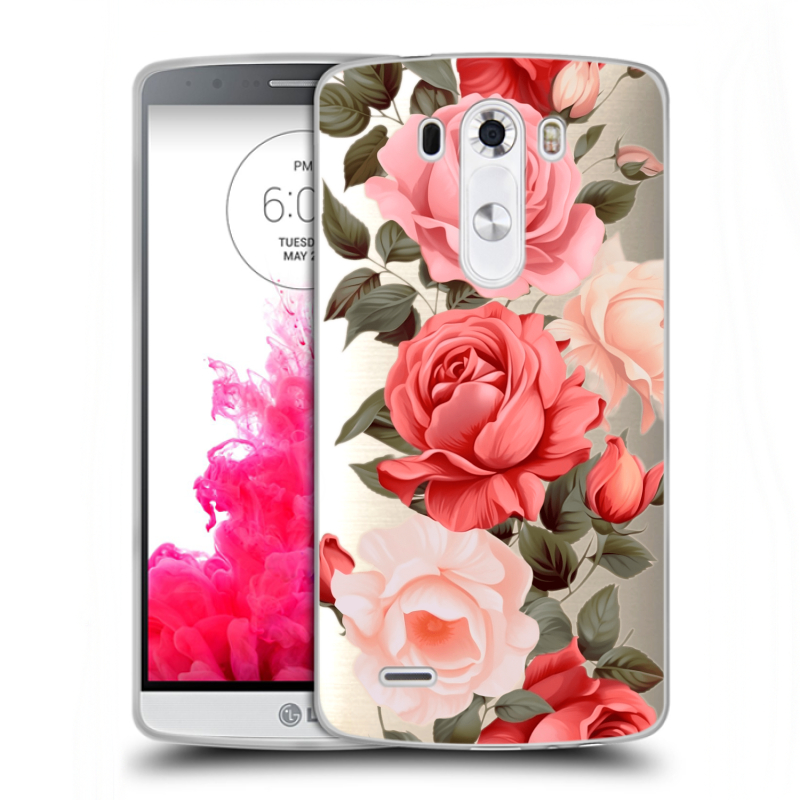 Силиконовый чехол на LG G3 (Dual-LTE) с принтом Розы Силиконовый чехол на LG G3 (Dual-LTE) с принтом Розы
