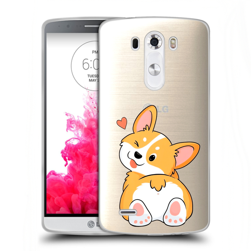 Силиконовый чехол на LG G3 (Dual-LTE) с принтом Корги Силиконовый чехол на LG G3 (Dual-LTE) с принтом Корги