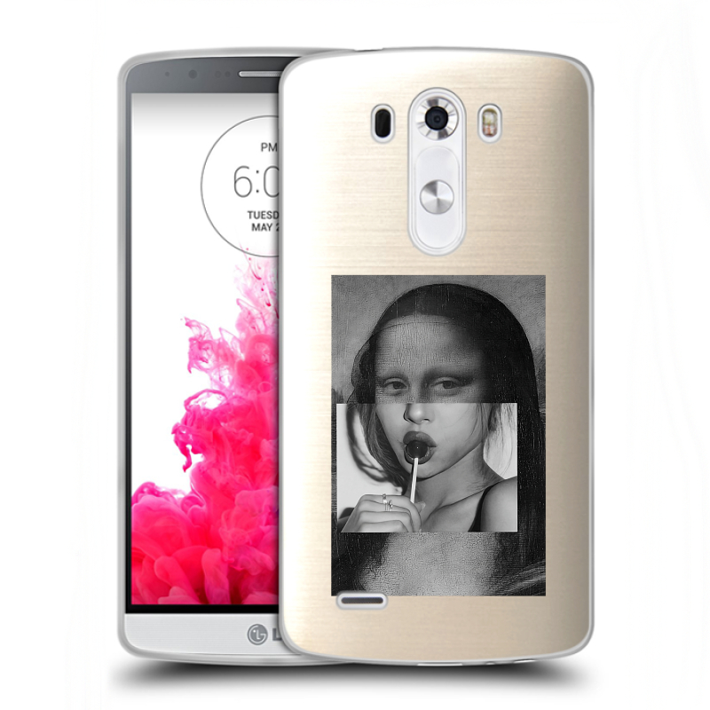 Силиконовый чехол на LG G3 (Dual-LTE) с принтом Мона Лиза Силиконовый чехол на LG G3 (Dual-LTE) с принтом Мона Лиза