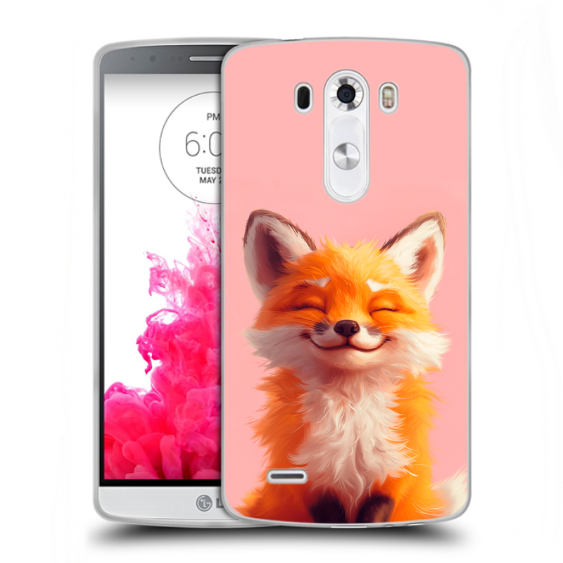 Пластиковый чехол на LG G3 (Dual-LTE) с принтом милая лиса Пластиковый чехол на LG G3 (Dual-LTE) с принтом милая лиса