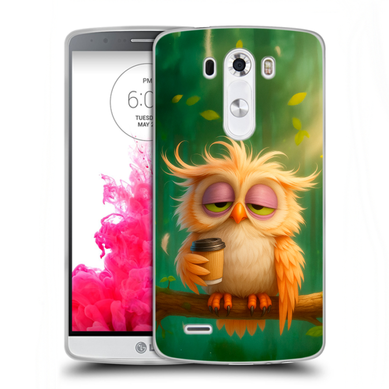 Силиконовый чехол на LG G3 (Dual-LTE) с принтом сова Силиконовый чехол на LG G3 (Dual-LTE) с принтом сова