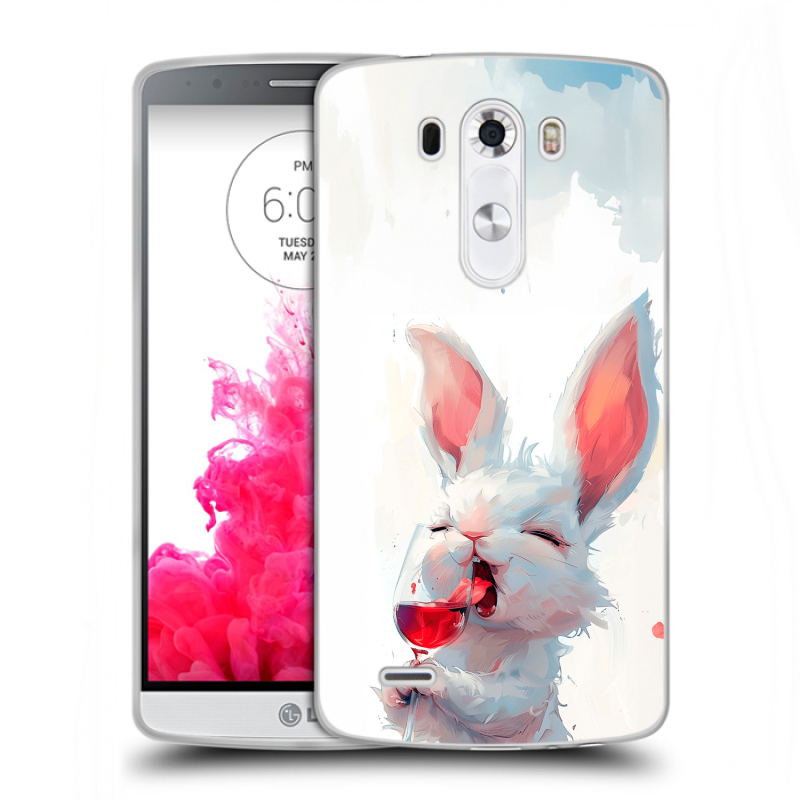 Пластиковый чехол на LG G3 (Dual-LTE) с принтом кролик зайчик Пластиковый чехол на LG G3 (Dual-LTE) с принтом кролик зайчик