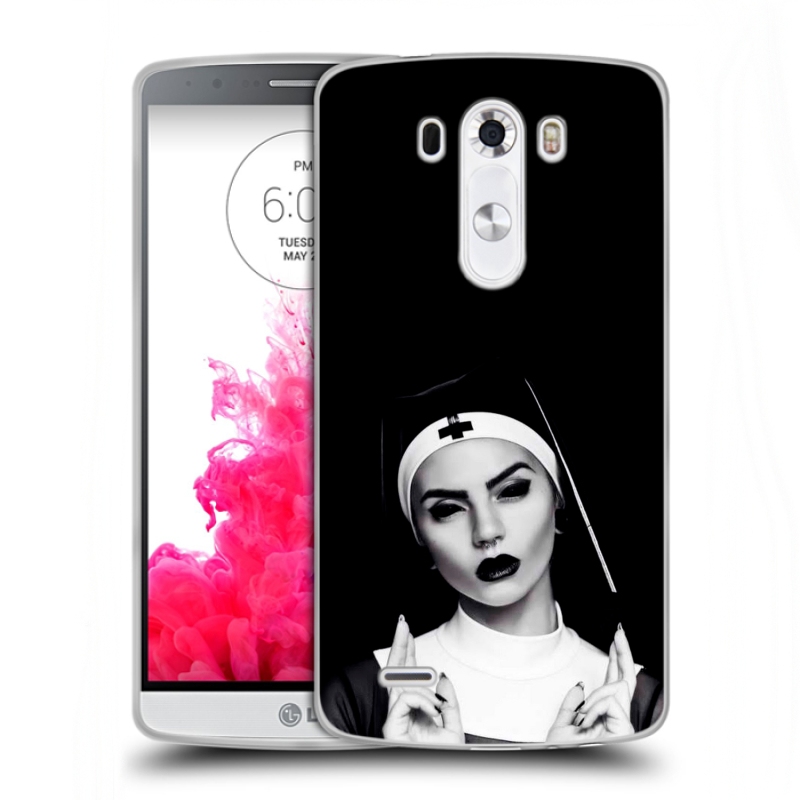 Силиконовый чехол на LG G3 (Dual-LTE) с принтом монашка Силиконовый чехол на LG G3 (Dual-LTE) с принтом монашка
