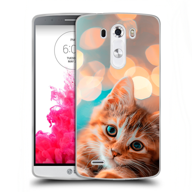 Силиконовый чехол на LG G3 (Dual-LTE) с принтом котик Силиконовый чехол на LG G3 (Dual-LTE) с принтом котик