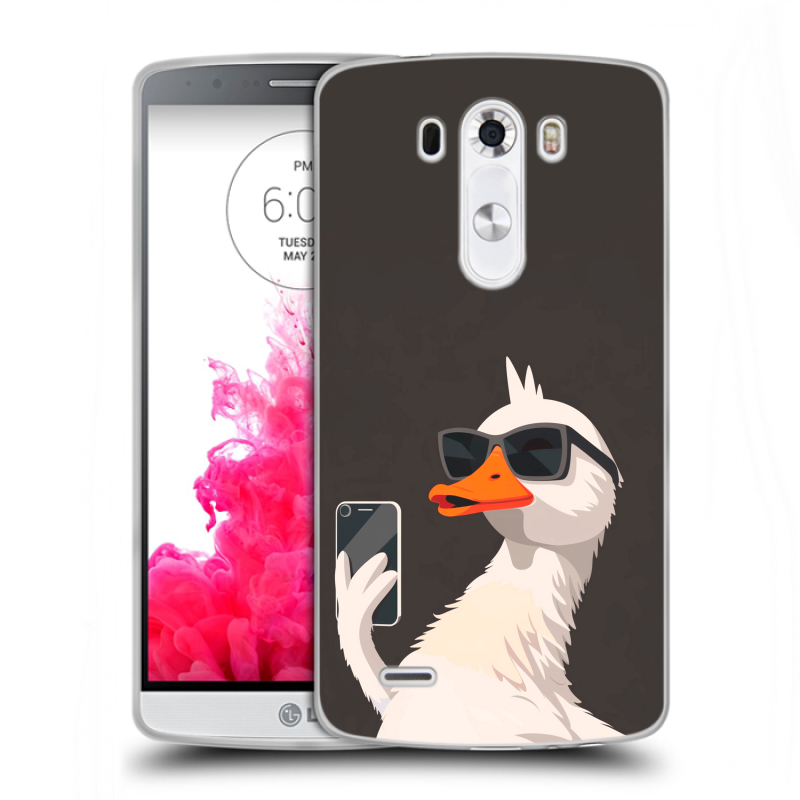 Силиконовый чехол на LG G3 (Dual-LTE) с принтом утка в очках Силиконовый чехол на LG G3 (Dual-LTE) с принтом утка в очках