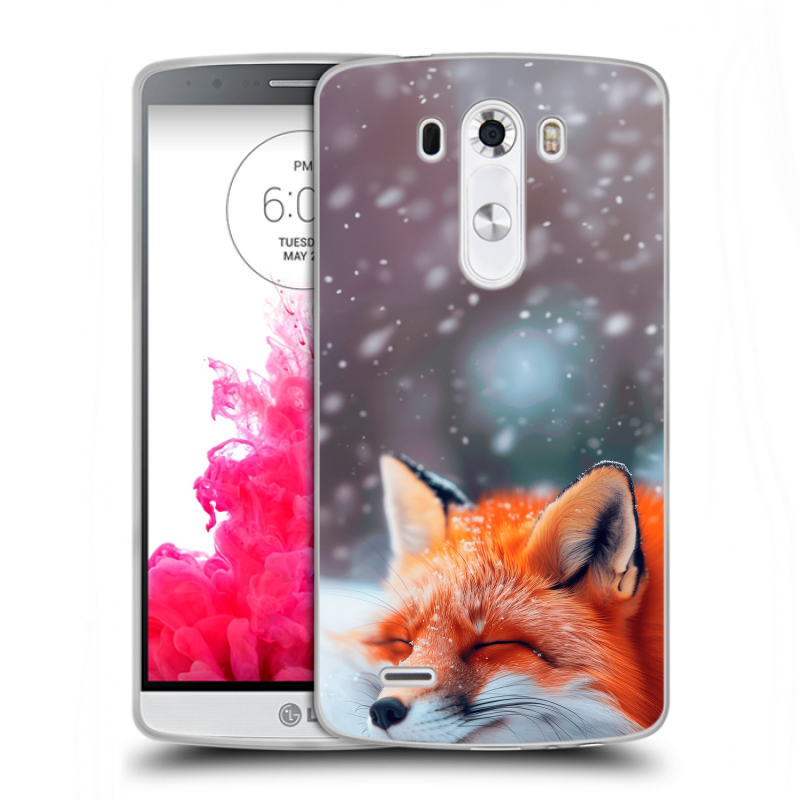 Пластиковый чехол на LG G3 (Dual-LTE) с принтом лиса Пластиковый чехол на LG G3 (Dual-LTE) с принтом лиса