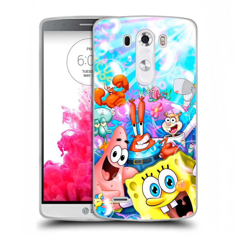 Силиконовый чехол на LG G3 (Dual-LTE) с принтом спанчбоб спанч боб Силиконовый чехол на LG G3 (Dual-LTE) с принтом спанчбоб спанч боб