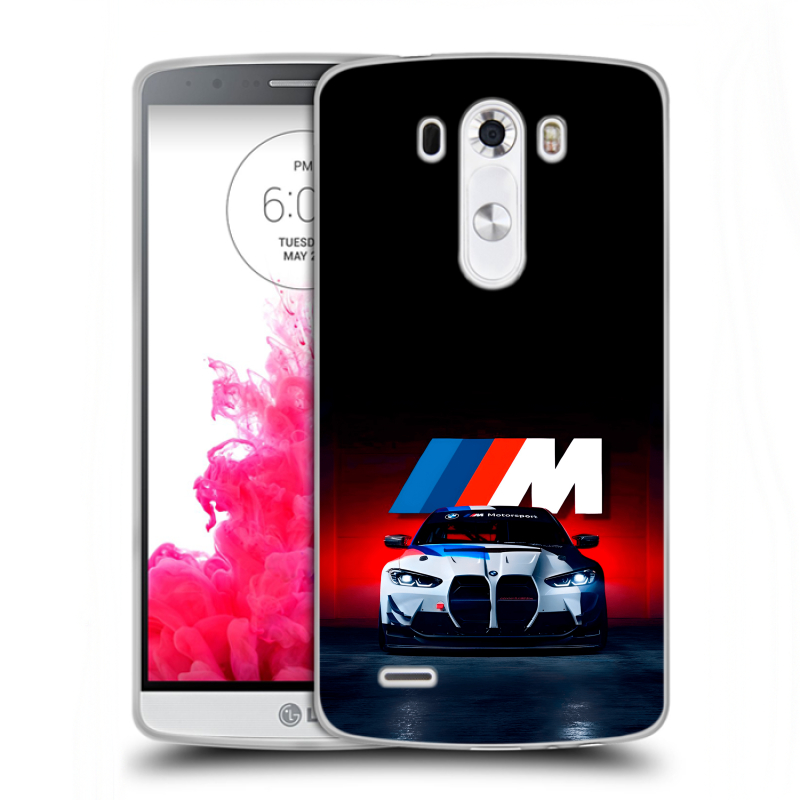 Силиконовый чехол на LG G3 (Dual-LTE) с принтом БМВ BMW Силиконовый чехол на LG G3 (Dual-LTE) с принтом БМВ BMW