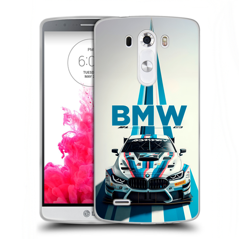 Силиконовый чехол на LG G3 (Dual-LTE) с принтом БМВ BMW Силиконовый чехол на LG G3 (Dual-LTE) с принтом БМВ BMW