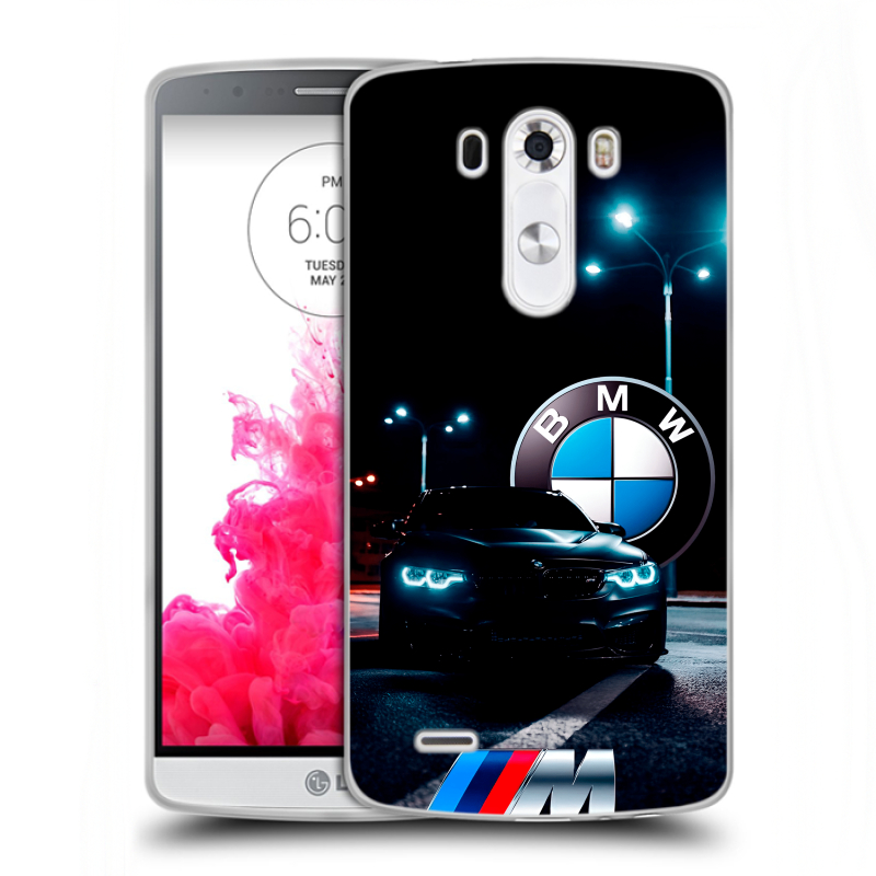 Силиконовый чехол на LG G3 (Dual-LTE) с принтом БМВ BMW Силиконовый чехол на LG G3 (Dual-LTE) с принтом БМВ BMW