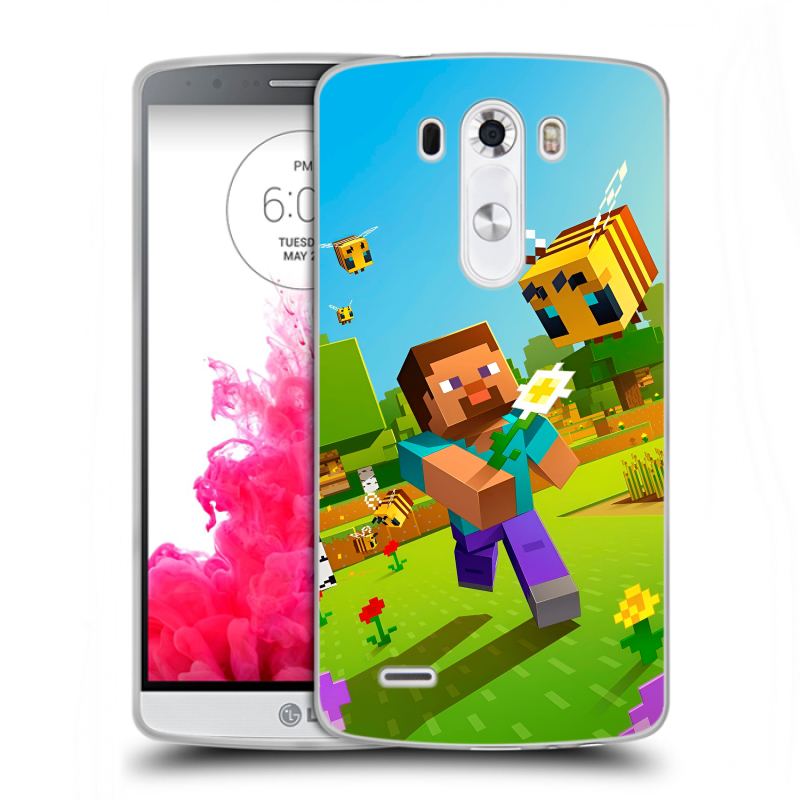Силиконовый чехол на LG G3 (Dual-LTE) с принтом Майнкрафт Minecraft Силиконовый чехол на LG G3 (Dual-LTE) с принтом Майнкрафт Minecraft