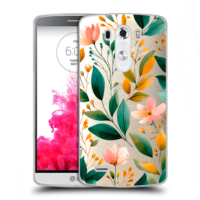 Пластиковый чехол на LG G3 (Dual-LTE) с принтом Цветы паттерн Пластиковый чехол на LG G3 (Dual-LTE) с принтом Цветы паттерн