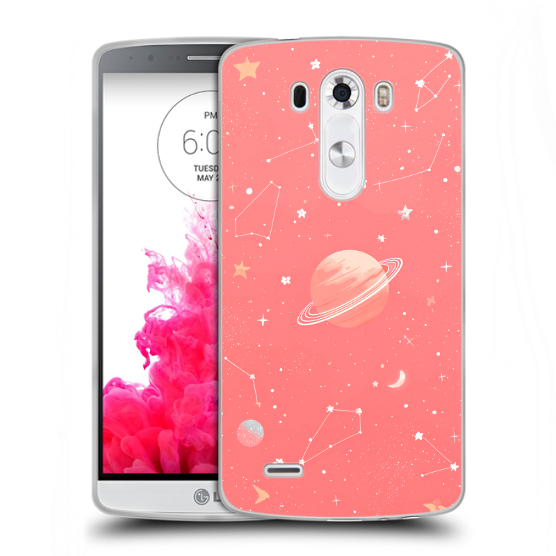 Силиконовый чехол на LG G3 (Dual-LTE) с принтом Розовый космос Силиконовый чехол на LG G3 (Dual-LTE) с принтом Розовый космос