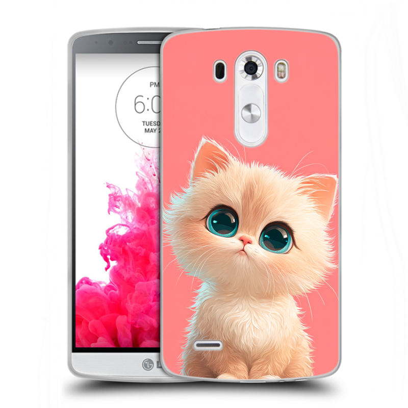Силиконовый чехол на LG G3 (Dual-LTE) с принтом Розовый котенок Силиконовый чехол на LG G3 (Dual-LTE) с принтом Розовый котенок