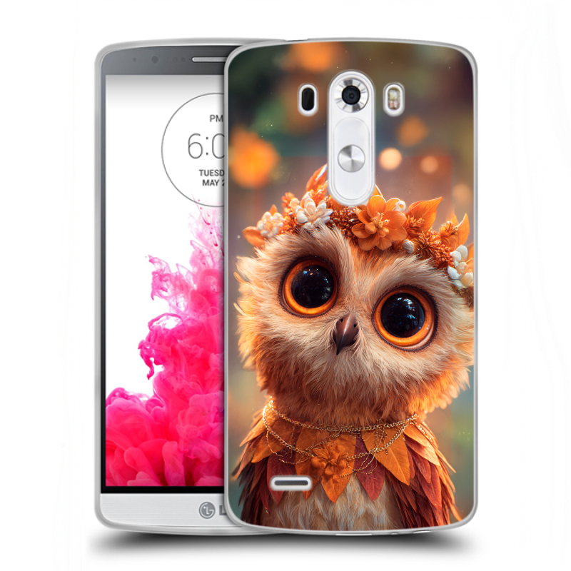 Пластиковый чехол на LG G3 (Dual-LTE) с принтом Милая сова Пластиковый чехол на LG G3 (Dual-LTE) с принтом Милая сова