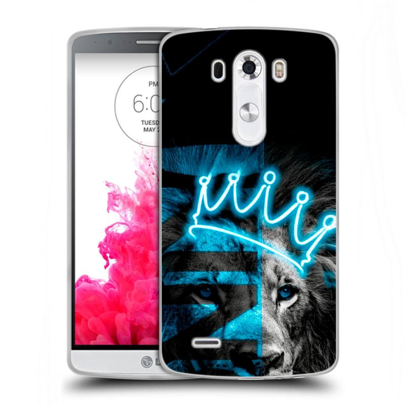 Пластиковый чехол на LG G3 (Dual-LTE) с принтом Король лев Пластиковый чехол на LG G3 (Dual-LTE) с принтом Король лев