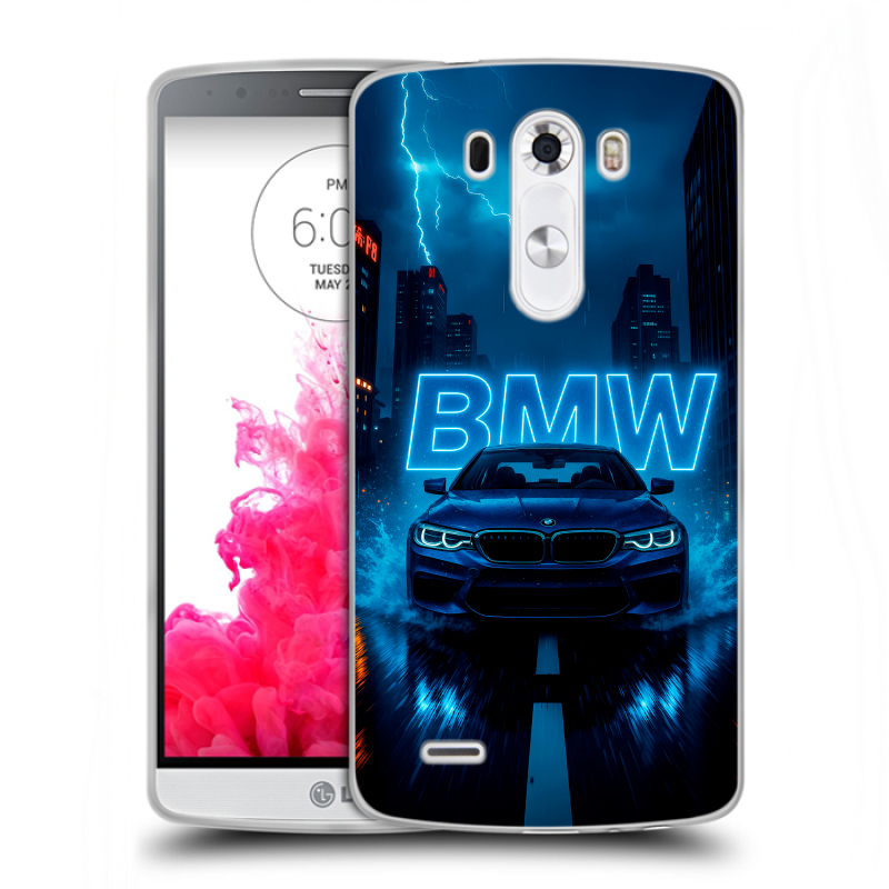 Пластиковый чехол на LG G3 (Dual-LTE) с принтом BMW БМВ Пластиковый чехол на LG G3 (Dual-LTE) с принтом BMW БМВ
