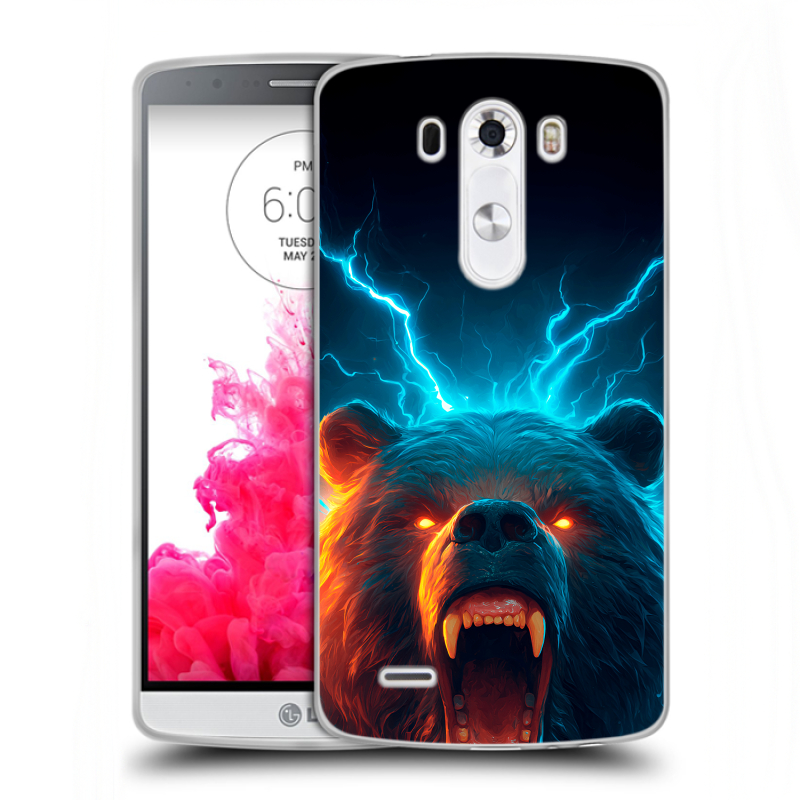 Пластиковый чехол на LG G3 (Dual-LTE) с принтом Медведь Пластиковый чехол на LG G3 (Dual-LTE) с принтом Медведь