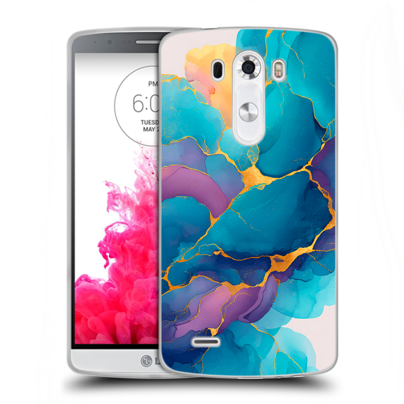 Пластиковый чехол на LG G3 (Dual-LTE) с принтом Мрамор блестки Пластиковый чехол на LG G3 (Dual-LTE) с принтом Мрамор блестки