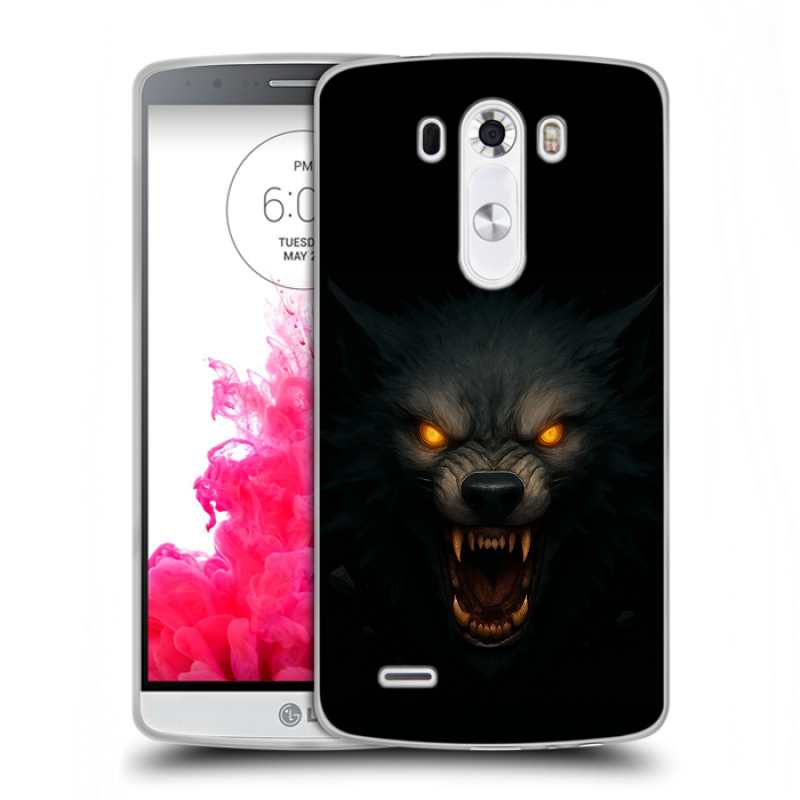 Силиконовый чехол на LG G3 (Dual-LTE) с принтом Волк Силиконовый чехол на LG G3 (Dual-LTE) с принтом Волк
